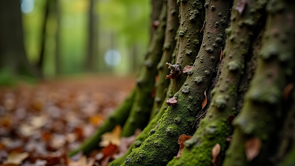 Heritage tree bark detail showing age and natural woodland ecosystem